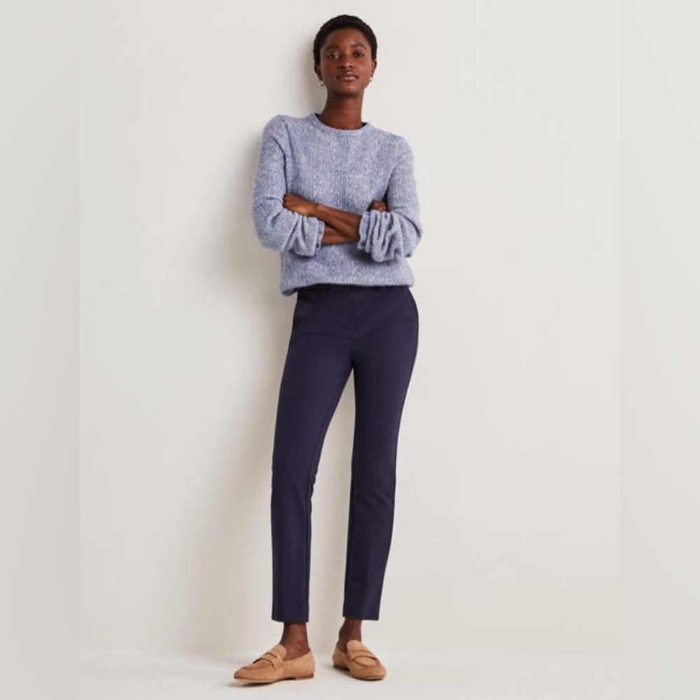 Boden women’s navy blue pull on trousers size 6 elastic waist workwear